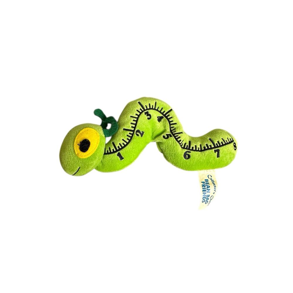 Collector's Choice Bean Bag Friends Plush Green Inchworm Worm Caterpillar Cute